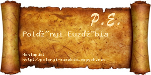 Polónyi Euzébia névjegykártya